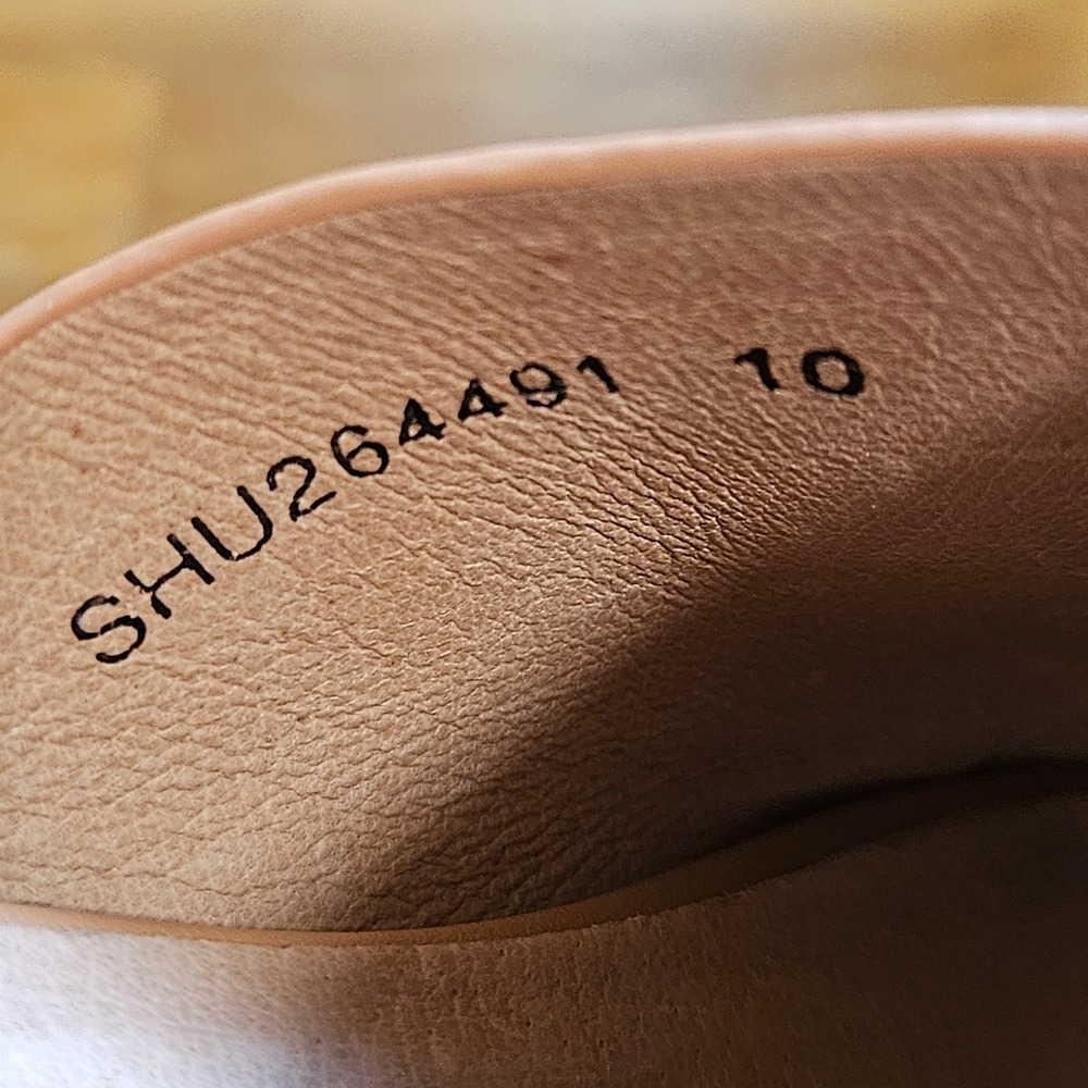J Jill Tan Leather Slip On Sandals Crossband Comfort Slides Neutral Womens‎ 10 - Picture 5 of 7